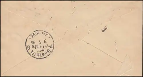 Russie R-Affaire générale U 33A avec supplément 31+41 le 24.4.1895 selon BERLIN 9.5.1895