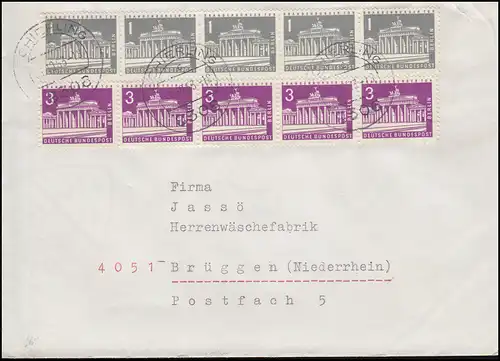 140y+231 Berlin Constructions horizontales 5 bandes MiF Lettre SCHIERLING 31.10.63