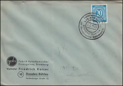 924 Ziffer Brief SSt Dresden Vereinigungsparteitag KPD und SPD zur SED 7.4.1946