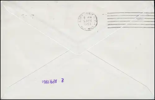 Premier vol de la BOAC de LONDON à AUCKLAND avec transmission du Moyen-Orient 2.4.1963