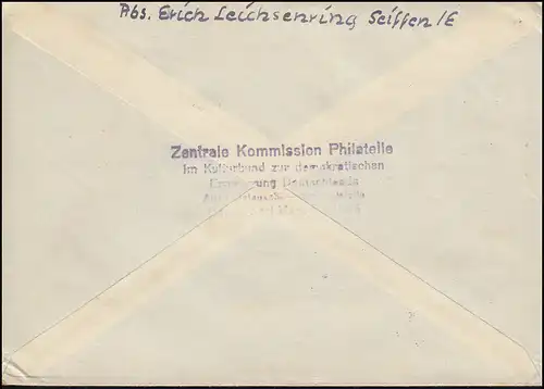 Fête sportive avec une étiquette spéciale sur un échange de FREIBERG 11.9.56