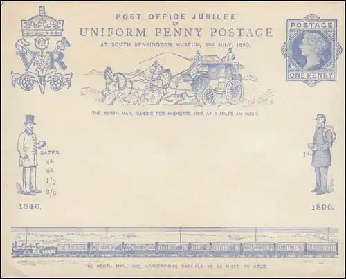 Großbritannien Umschlag 11 Jubiläumsumschlag OHNE Karte 1890, ungebraucht