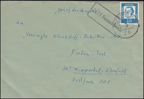 Landpost-Stempel Fessenbach Briefdrucksache OFFENBURG 23.4.1963
