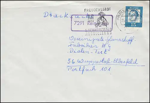 Landpost-Stempel Reinerzau Drucksache FREUDENSTADT 24.4.1963