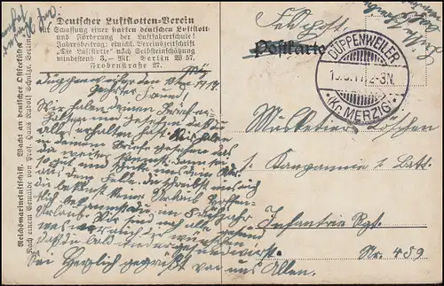 AK Reichsmarineluftschiff. Wacht an deutscher Ostseeküste, DÜPPENWEILER 1917