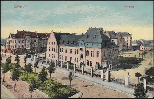 Carte de Crefeld Caserne, carte de poste 15.1.1919 à Bruxelles