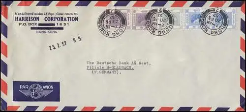 Bf. de Harrison Corporation HONG KONG 20.2.57 à Deutsche Bank Mönchengladbach