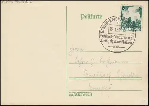 632 Reichsparteitag auf PK SSt BERLIN Fußball Deutschland-Italien 15.11.1938