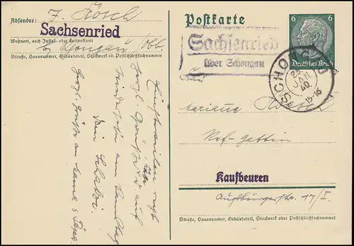 Schonggau 25.1.140, carte postale par Kaufbeuren