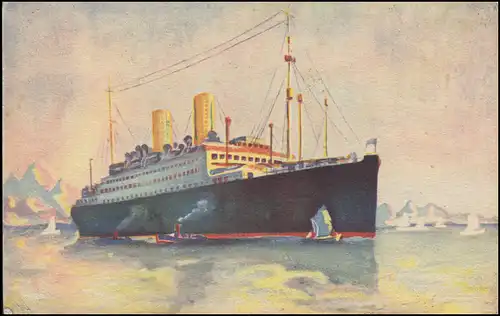 Deutsche-Amerikanische-Seepost BREMEN-NEW YORK 31.8.1927 sur AK Kaumer Berlin