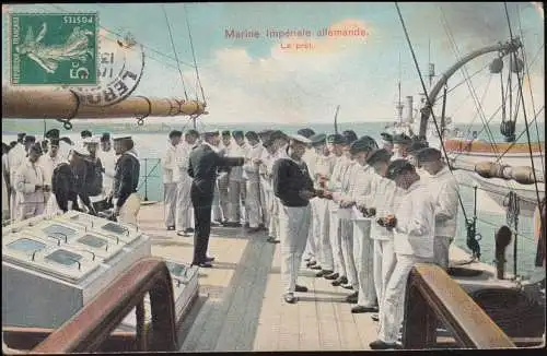 Carte de vue française: La Marine Impériale Allemande Le Contrôle, 13.2.1910