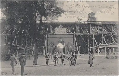 Bahnpost MAGDEBURG-ASCHERSLEben ZUG 615, AK Bad Elmen Passerelle principale Graderwerk