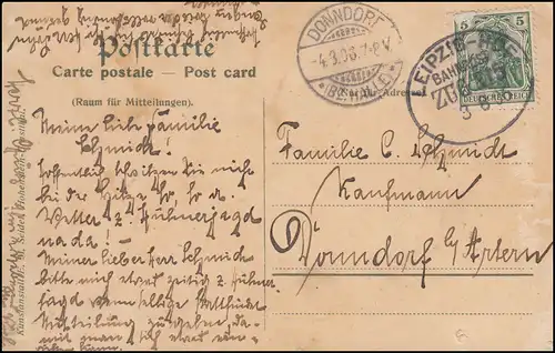 Poste ferroviaire LEIPZIG - HOF ZUG 215 - 3.8.06 à AK Crimitoschau, selon DONNEDORF 4.9.