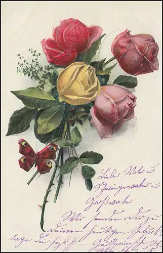 Poste ferroviaire BRETLEBEN-SONDERSAUSEN 29.3.2004 sur carte de félicitations