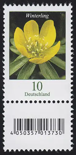 3314 Blume 10 Cent 500er große Nr., mit Nummer und Codierfeld **