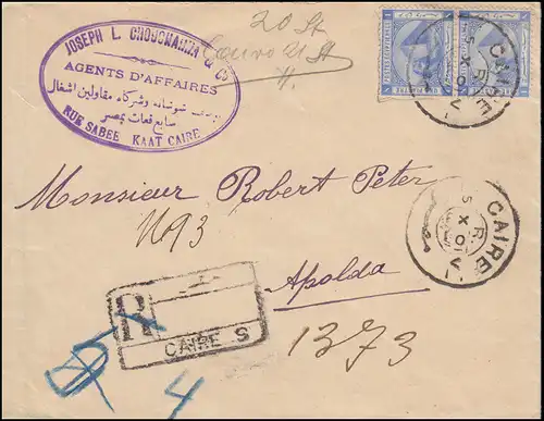 Egypte Pyramide 1 Piastre sur la lettre R de secours-R temple CAIRO 5.10.2001 après APOLDA