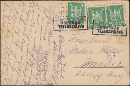 Poste ferroviaire BAYRICHZELL-MUNCHES sur AK Landshut avec 4 images vers 1928