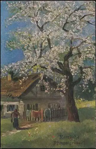 Poste ferroviaire CHEMNITZ-ROSSWIN ZUG 1406 - 26.5.117 sur AK Pentecôte