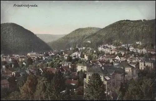 Bahnpost FRIEDRICHRODA-FRÖTTSTÄDT ZUG 508 - 19.7.1907 auf AK Friedrichroda