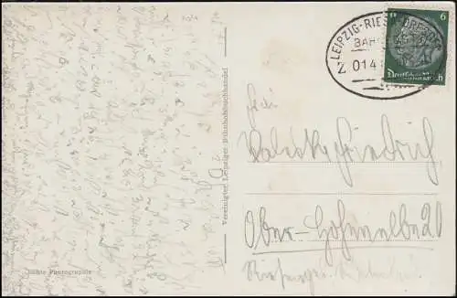 Poste ferroviaire LEIPZIG-RIESA-DRESDEN 10.6.1941 sur AK Leipzig Thomaskirche