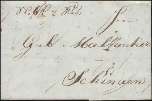 Baden Vorphilatelie Brochure écrite en 1827 à l'agent de poste Maltacher Sekingen