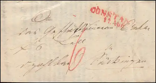 Baden Vorphilatelie Faltbrief Zahlungsbefehl aus CONSTANZ 17.4.1856