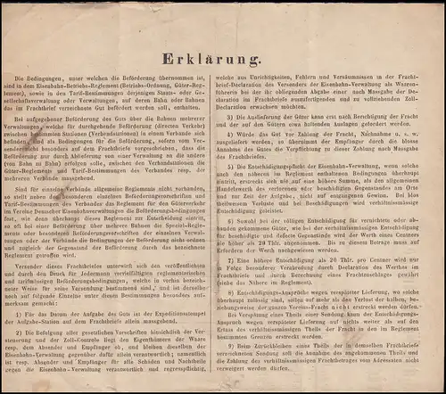 Baden Verein Deutscher Rail-Gestionen Schifffragsschreibt Stafen 24.3.1858