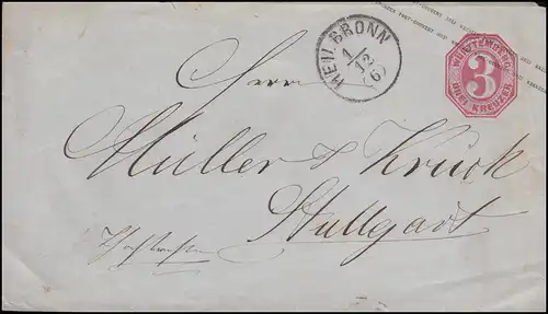 Wurtemberg - couverture U 20 de HEILBRRONN 1.12. vers STUTTGART 2.12.