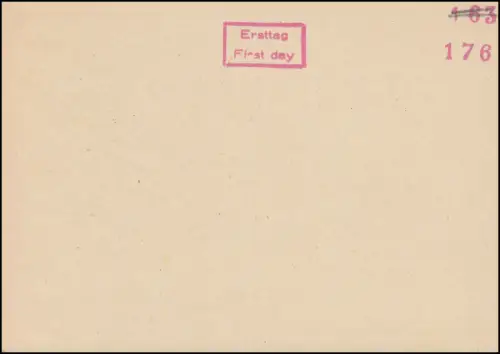 Carte postale P 27 Jour du timbre en blanc FDC avec ESSt BERLIN T.d.B. 28.10.51