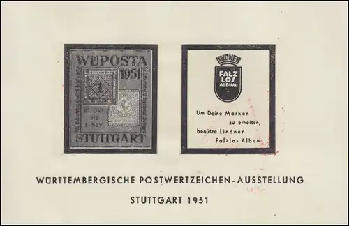 80 Journée du timbre à l'exposition AK avec le rouge SSt BERLIN T.d.B. 28.10.1951