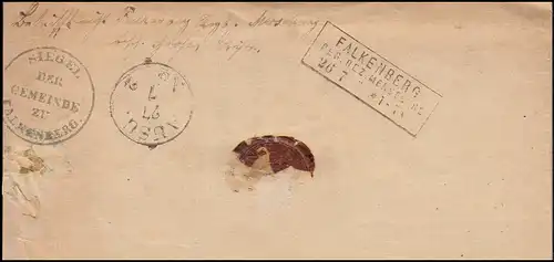 4 Tambour comme lettre EF FORST / LAUSEI 25.7.72 selon FALKENBERG numéro 27.7.