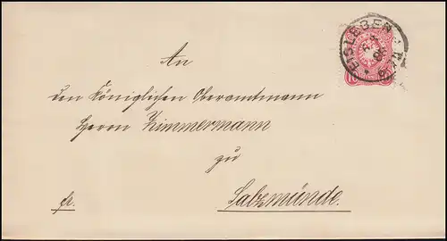 41 Adler 10 Pfennig EF Brief EISLEBEN 6.3.1888 nach SALZMÜNDE 7.3.88