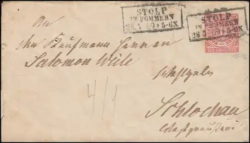 Confédération nord-allemande U 1Aa paragraphe 1 de la loi StOLP 28.5.1869 vers Schlochau 30.5.