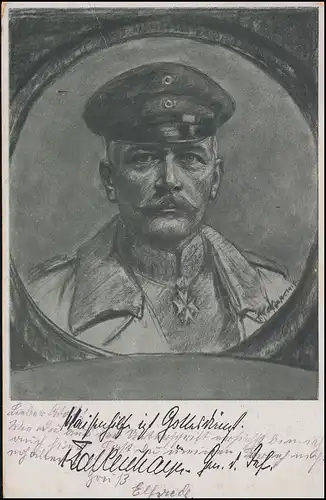 Wofa-AK General und Kriegsminister von Falkenhayn, mit Bahnpost 22.8.1917