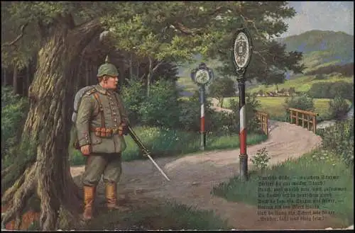 Feldpost BS 8. Bayer. Landw.-Inf.-Regiment 19.10.15 auf AK Deutsche Grenzwacht