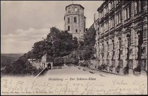 Carte de Heidelberg - Le château-Altan, 28.4.1902 d'après SÖHNSTETTEN 29.2.02