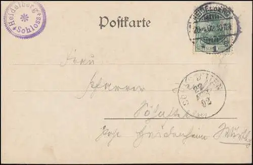 Carte de Heidelberg - Le château-Altan, 28.4.1902 d'après SÖHNSTETTEN 29.2.02