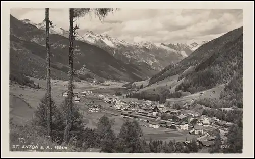 Bahnpost INNSBRUCK-LINDAU ZUG 1853 - 6..7.1942 auf St. Anton am Arlberg Panorama