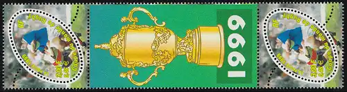 France 3421 rugby - paire verticale avec champ d'ornement ragby-WM-Top 1999 **