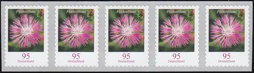3483 Flockenblume 95 Cent sk 5er-Streifen mit GERADER Nummer **