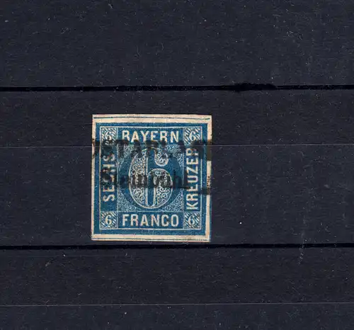Bayern 10 Ziffer 6 Kreuzer mit Zweizeiler POSTABLAGE Steinbühl