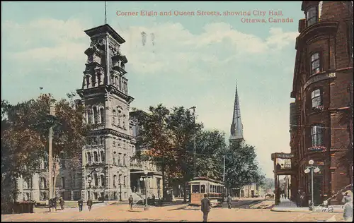 Kanada-AK Ottawa Corner Elgin and Queen Streets showing City Hall, 5.10.1920 