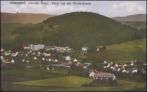 Ansichtskarte ULLERSDORF Grafschaft Glatz - Blick von der Richterkoppe 14.9.1917