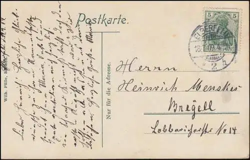 Carte de vue Bildbahn Elberfeld-Barmen Am Döppersberg,18.7.1909 vers Breyell