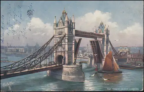 Cartes visuelles Peintures Tower-Bridge à Londres, LONDRES 6.8.1906 vers Breyell