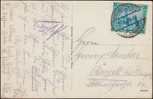 Carte de vue Sarrebruck Vue d'ensemble, 29.8.1924 après Breyell