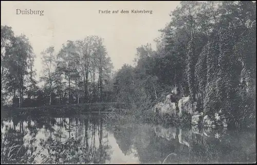 Ansichtskarte Duisburg Partie auf dem Kaiserberg, 13.7.1908 nach Breyell