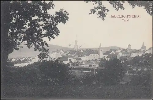 Ansichtskarte Habelschwerdt - Totalansicht, 7.7.1910, gelaufen nach Breyell