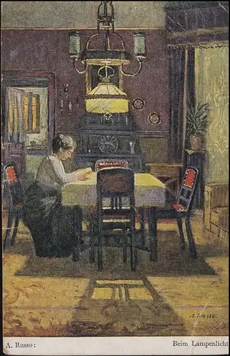 Ansichtskarte A. Russo: Beim Lampenlicht, KALDENKIRCHEN 31.5.1923