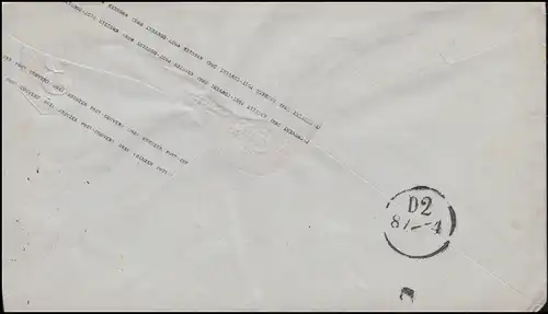 Württemberg - Affaire Global U 20 de HALL 7.4. n. STUTTGART - Tampon en cercle D2 - 8.4.